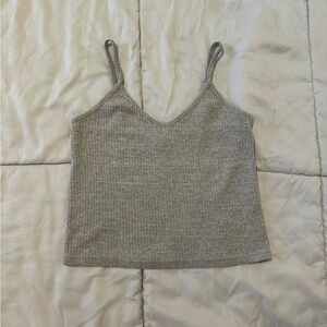 Topshop Gray Ribbed Camisole